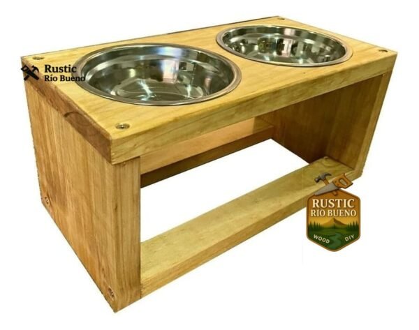 Comedero Bebedero Doble Gato Perro Antivuelco Bowl De Acero