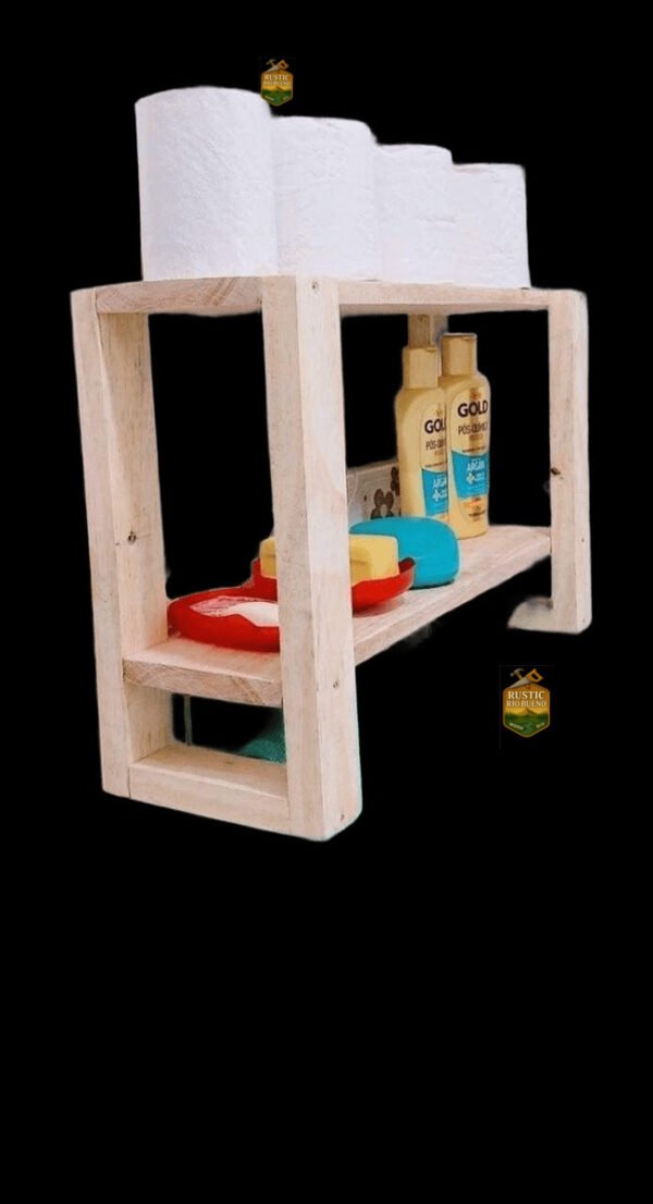 Toallero Y Organizador De Baño De  Madera Pino Rustico