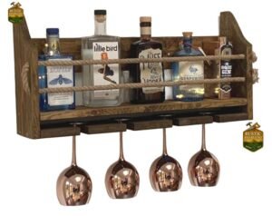 CAVA COLGANTE DE MADERA PARA VINO ESTILO RUSTICO