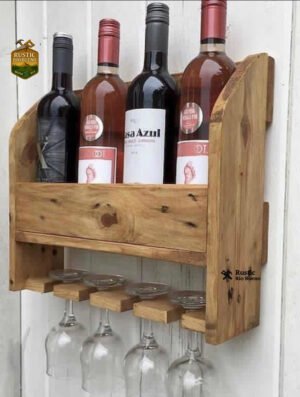 Repisa Mini Bar Cantinera Madera Vintage Porta Vinos