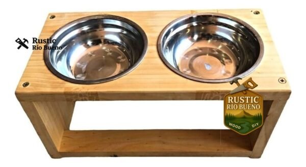 Comedero Bebedero Doble Gato Perro Antivuelco Bowl De Acero