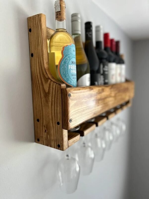 Cava Colgante De Madera Para Vinos Estilo Rústico