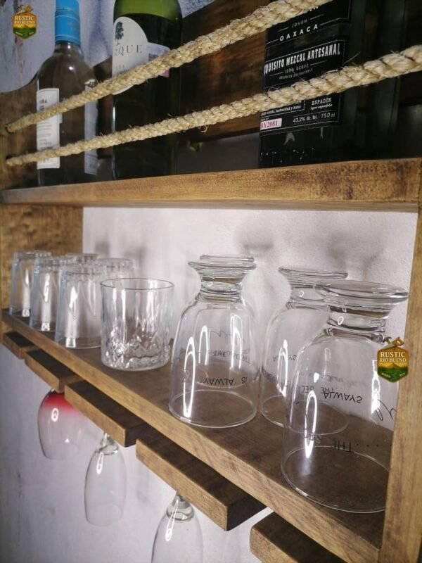 Repisa Cantina Flotante De Pared Porta Vinos Cava Rústico