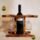 Soporte De Vino Cava Vinoteca Recta 2 Copas Madera Rustico