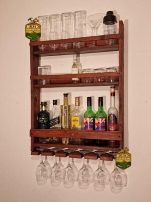 Barra  De Pared Estilo Bar De Madera Rustica