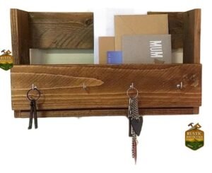 Porta Llaves Rustico De Madera Para Entrada Con Repisa