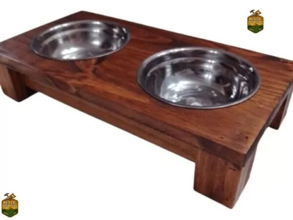 comedero elevador para mascota perro o gato de madera