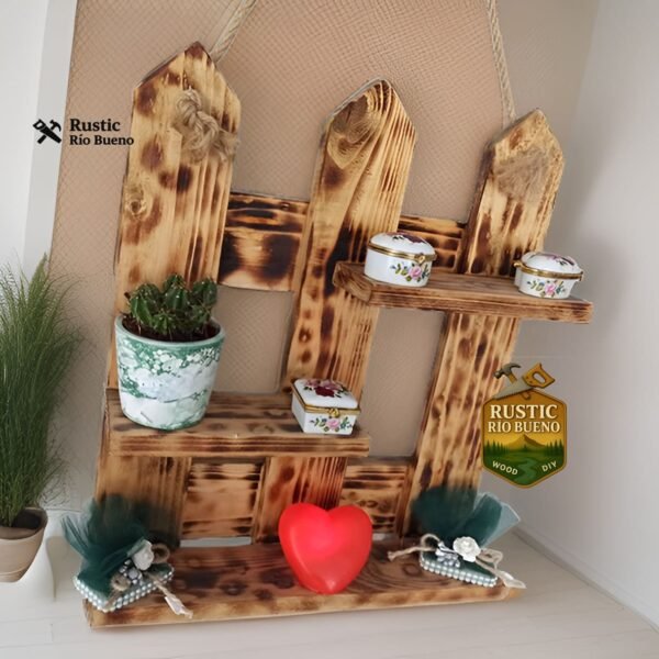Estante  De Madera Rustico De Decoración