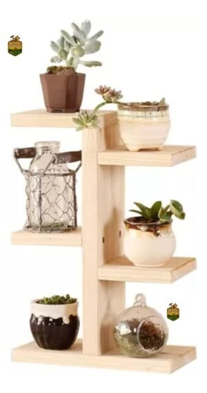 Soporte De Madera O Estante De Plantas Suculentas Rustico