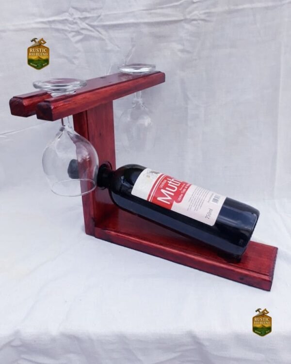 Porta Vino Cava Vinoteca Recta 2 Copas De Madera