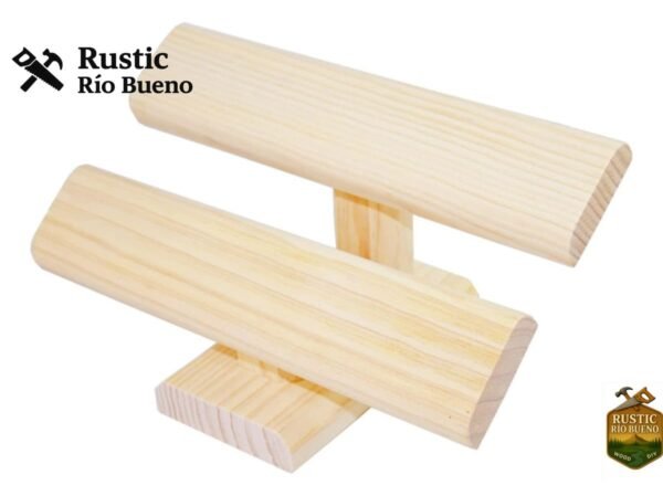 Soporte De Exhibición De Reloj De Madera De 2 Niveles