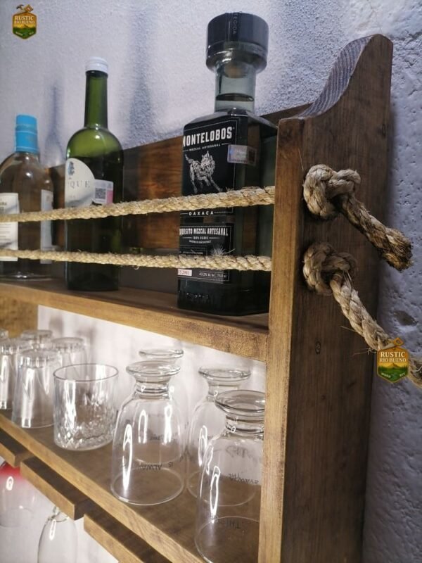 Repisa Cantina Flotante De Pared Porta Vinos Cava Rústico