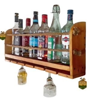 cava colgante de madera para botellas