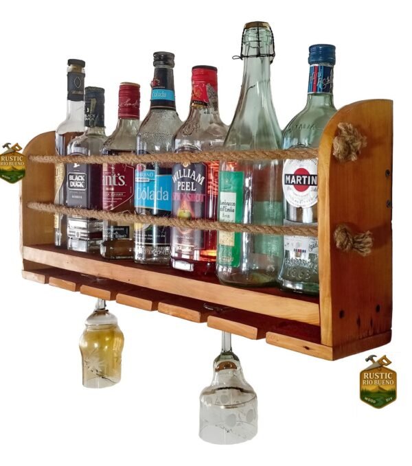 cava colgante de madera para botellas