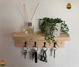 soporte de  llaves de pared de madera