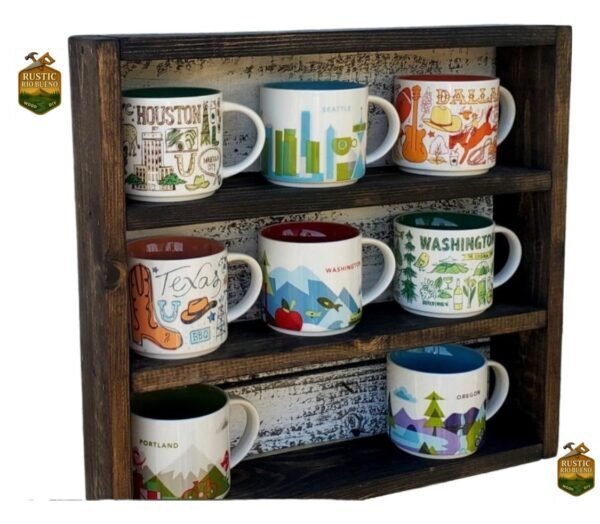 Repisa Para Colgar Tazas Madera Rustica