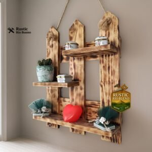 Estante  De Madera Rustico De Decoración