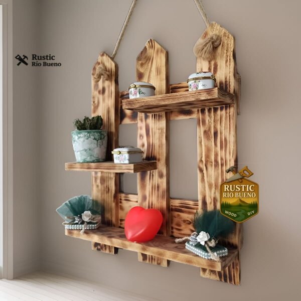Estante  De Madera Rustico De Decoración