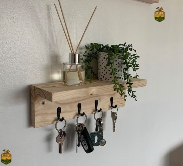 soporte de  llaves de pared de madera
