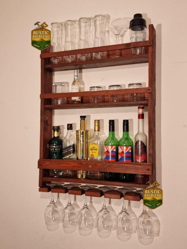Barra  De Pared Estilo Bar De Madera Rustica