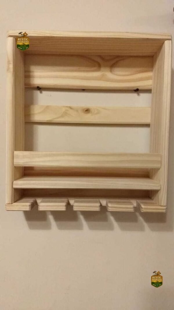 Porta Botellas Y Copas  Decoración De Madera Rustico