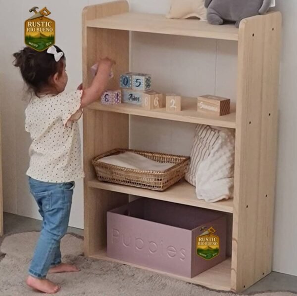 Estantería Montessori De Madera Rustica Especial Niños