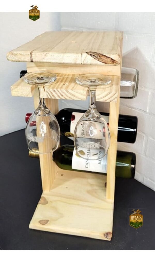 VINOTECA CAVA DE MADERA  Y COPAS