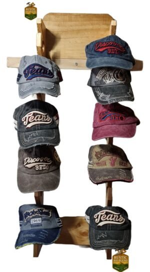Perchero De Pared Para Gorros Jockey  De Madera 20 Ganchos