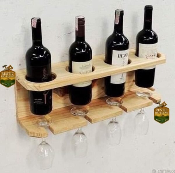 Cava Colgante De Madera Para Vinos Estilo Rústico De Pared