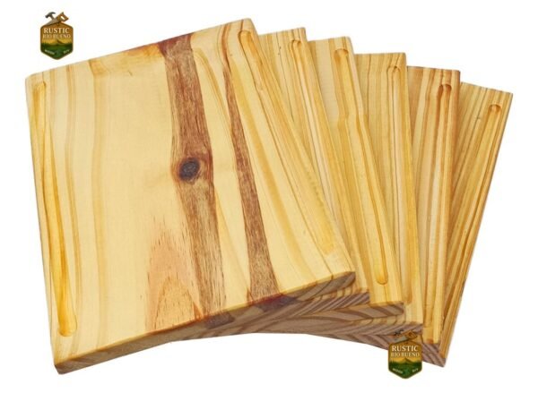 5 Plato  Rectangular De Madera Tabla Picar De Madera Pack 5
