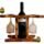 Soporte De Vino Cava Vinoteca Recta 2 Copas Madera Rustico