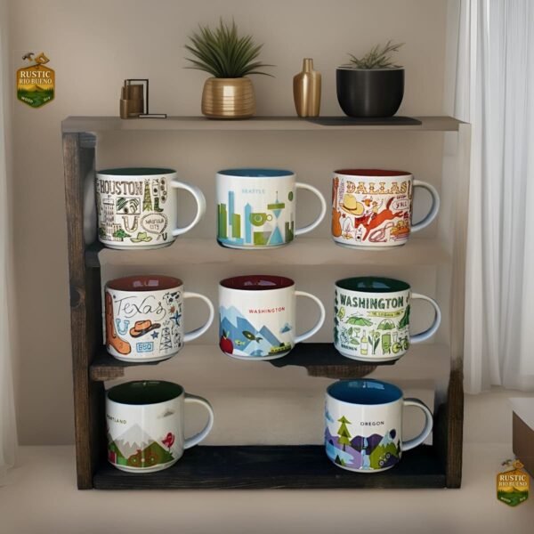 Repisa Para Colgar Tazas Madera Rustica