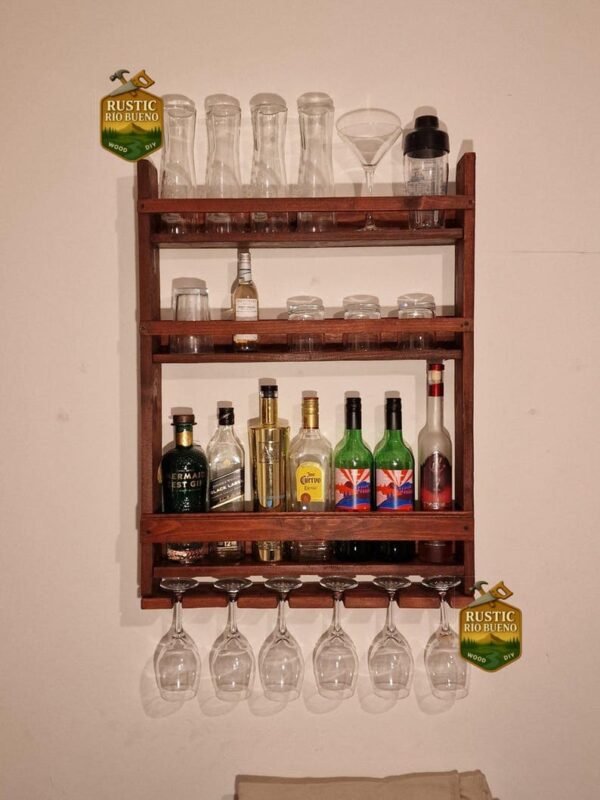 Barra  De Pared Estilo Bar De Madera Rustica