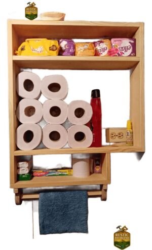 Repisa  Para Baño De Madera Rustica  De Decoración