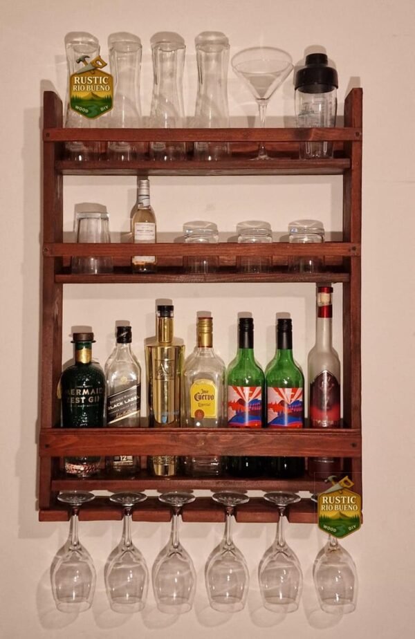 Barra  De Pared Estilo Bar De Madera Rustica