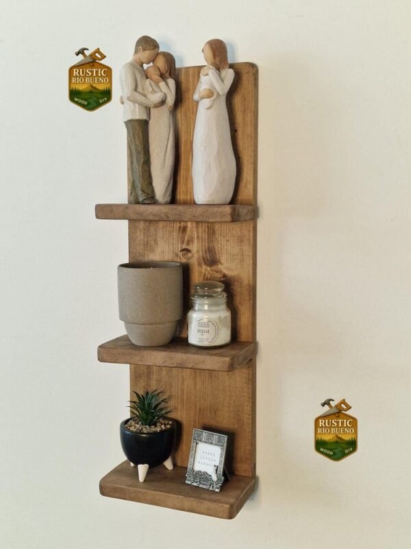 Estante De Pared  Rustico  De Madera  Decoractivo