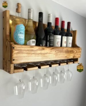 CAVA DE MADERA PARA PARED RUSTICA PAR VINOS