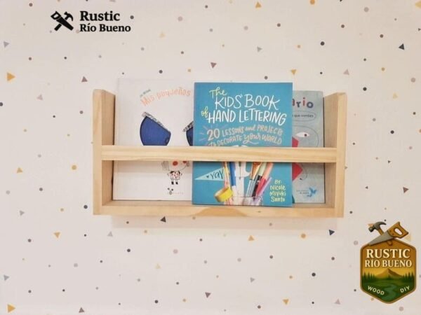 Estantería infantil montessori de madera rustico