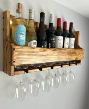 Cava Colgante De Madera Para Vinos Estilo Rústico