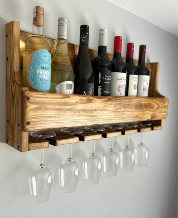 Cava Colgante De Madera Para Vinos Estilo Rústico