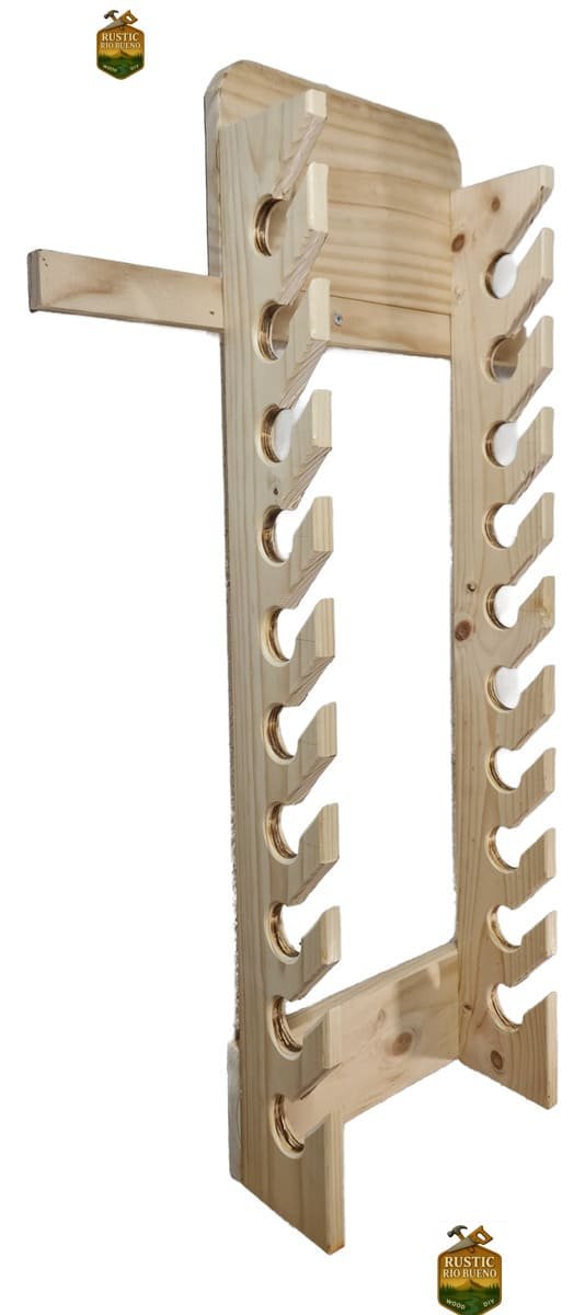 Perchero De Pared Para Gorros Jockey  De Madera 20 Ganchos