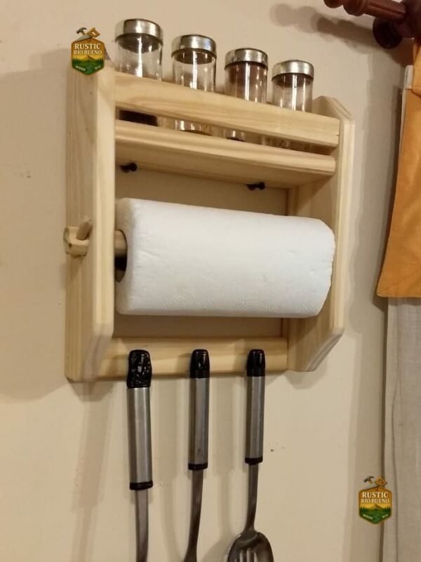 Especiero Organizador De Cocina De Madera Rustico