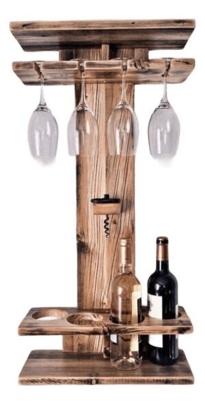 Bar Vino Y Copa De Madera Rustico Decoración
