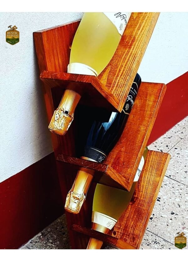 Vinoteca Pared Diseño Artesanal Madera Rustica