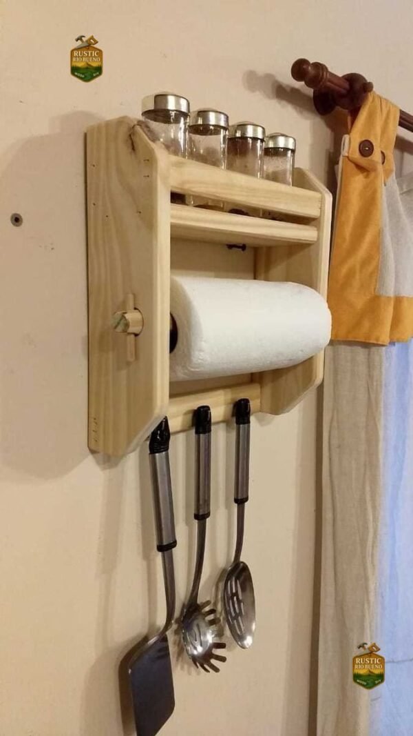 Especiero Organizador De Cocina De Madera Rustico