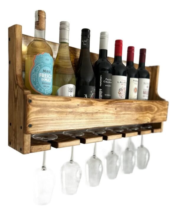 Cava Colgante De Madera Para Vinos Estilo Rústico