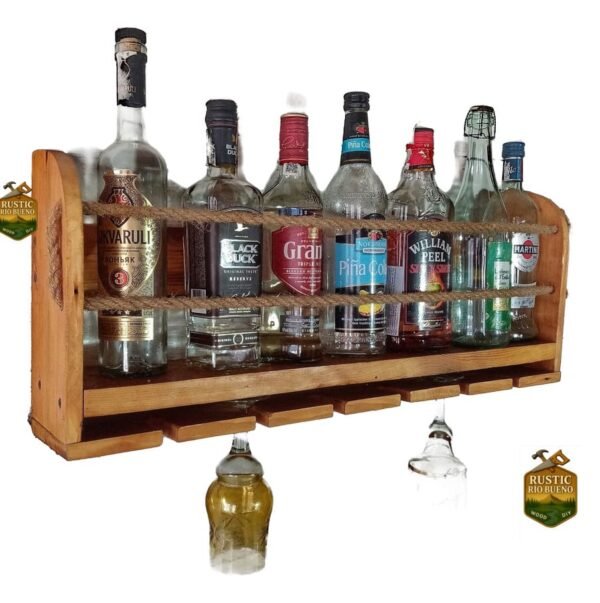 cava colgante de madera para botellas