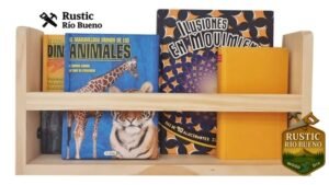 Estantería infantil montessori de madera rustico