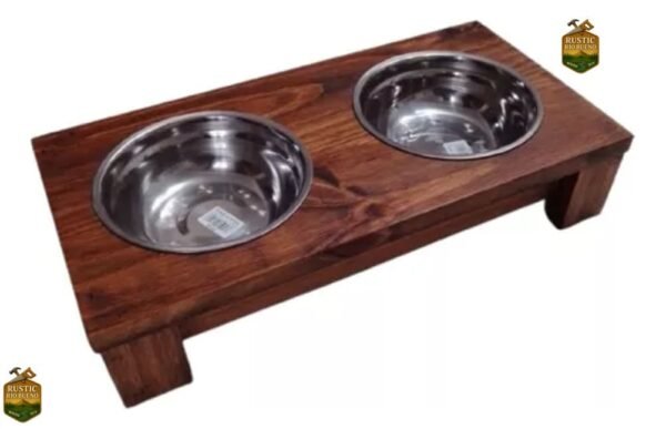comedero elevador para mascota perro o gato de madera
