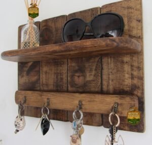 PORTA LLAVES PARED RUSTICA DE MADERA